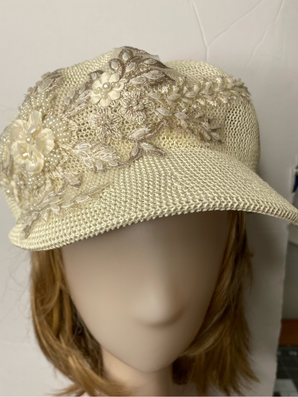 Rare Embellished Cream Women's 
Lightweight Hat